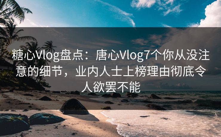糖心Vlog盘点:唐心Vlog7个你从没注意的细节,业内人士上榜理由彻底令人欲罢不能 糖心Vlog盘点:唐心Vlog7个你从没注意的细节,业内人士上榜理由彻底令人欲罢不能